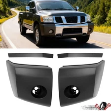 Front Bumper End Caps+Extension Fillers Painted For 2004-08 Nissan Titan/Armada