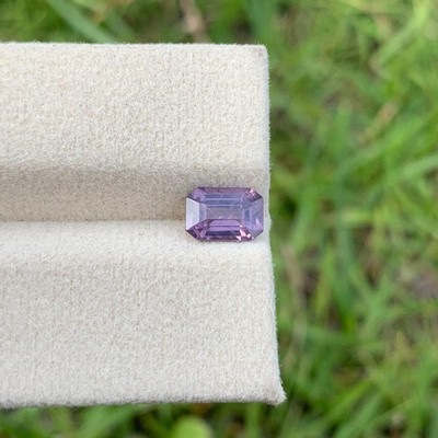 1.30 Cts Natural Purple Spinel Minor Included Emerald Cut Gemstone Tanzania