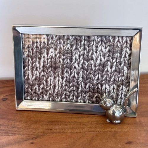 Silver Tone Plated Cat Kitty Frame Umbra 3.5 X 5.5 Rectangular