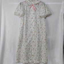 Vtg 60s JC Penney Womens Small Floral Dressing Robe Gown Lace Trim USA Union H