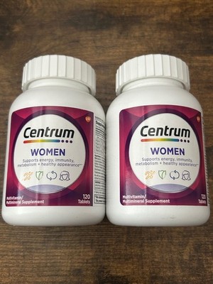 Centrum Multivitamin Multimineral for Women - 120 Tablets 2 Pack - Exp 10/26