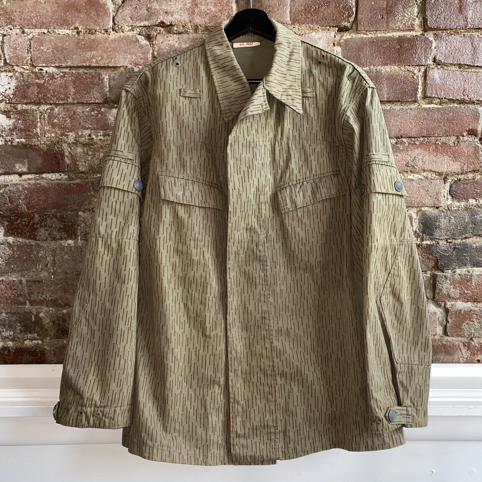 Vintage East German Army Field Jacket Men’s Medium Strichtarn Raindrop Camo