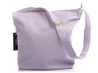 Damen Schultertasche UmhäNgetasche A4 ReißVerschluss Kunstleder Pastellviolett