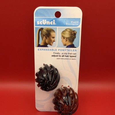 1 Scunci Plastic Expandable Ponytailers Adjusting Hair Clip Spreads Open Closed