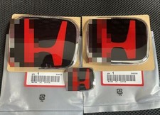For Civic 2006-2015 Jdm Black Red Grille Rear Embelm Steering Wheel Badge Fit