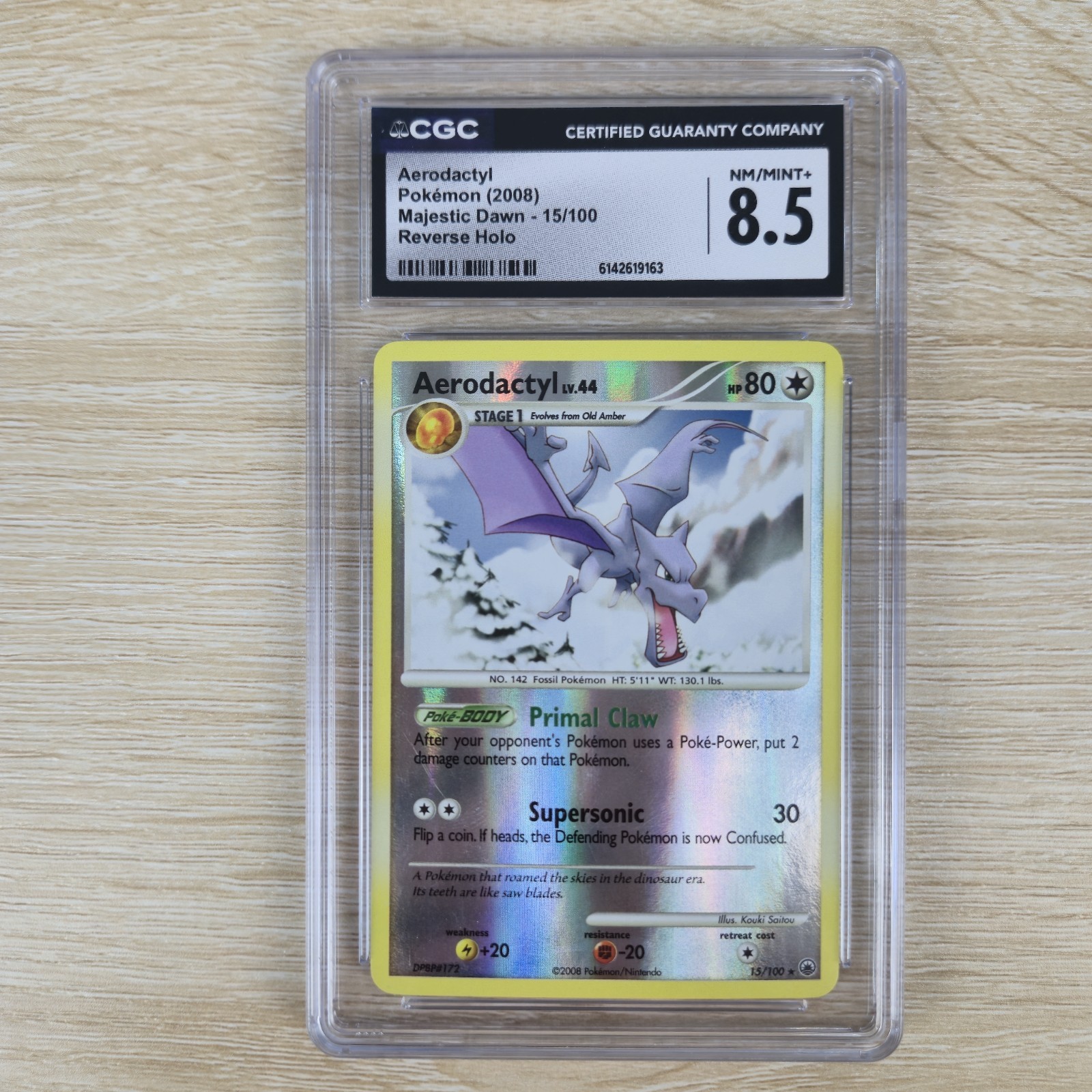 Aerodactyl 15/100 Majestic Dawn Reverse Holo Foil 2008 Nintendo Pokemon Card