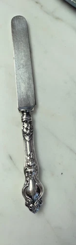 Wallace VIOLET Nouveau STERLING SILVER  Dinner Knife Blunt Plated Blade Mono R