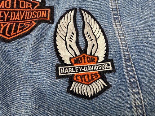 Custom Vtg Levi’s Jean Jacket Harley Davidson Vest Patches Multiple Pockets - Picture 10 of 11