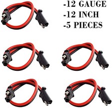 5 Pack 12 Gauge 2 Pin Quick Disconnect Audiopipe Polarized Wire Harness, 12 I...