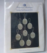 Hermanson Hardanger Heirloom Oval Christmas Ornaments 2001