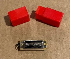 Hohner mini harmonica with red plastic case NEVER USED