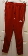 Adidas Primegreen Training Aeroready Mens Red White Stripes Track Pants Size S