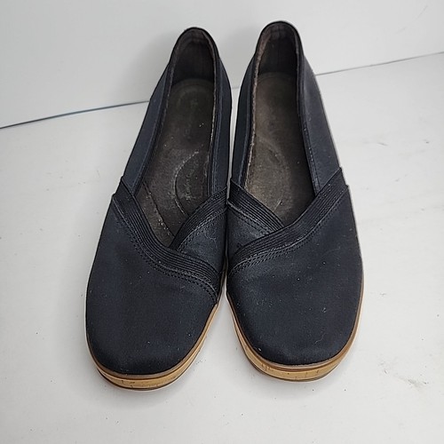 Grasshoppers Ortholite Wedge Shoes Womens 9W Black Stretch Slip On Shoes - Picture 8 of 12