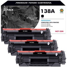 3PK 138A W1380A Toner Fits HP LaserJet Pro 3001dw 3001fdw MFP 3101fdw No Chip