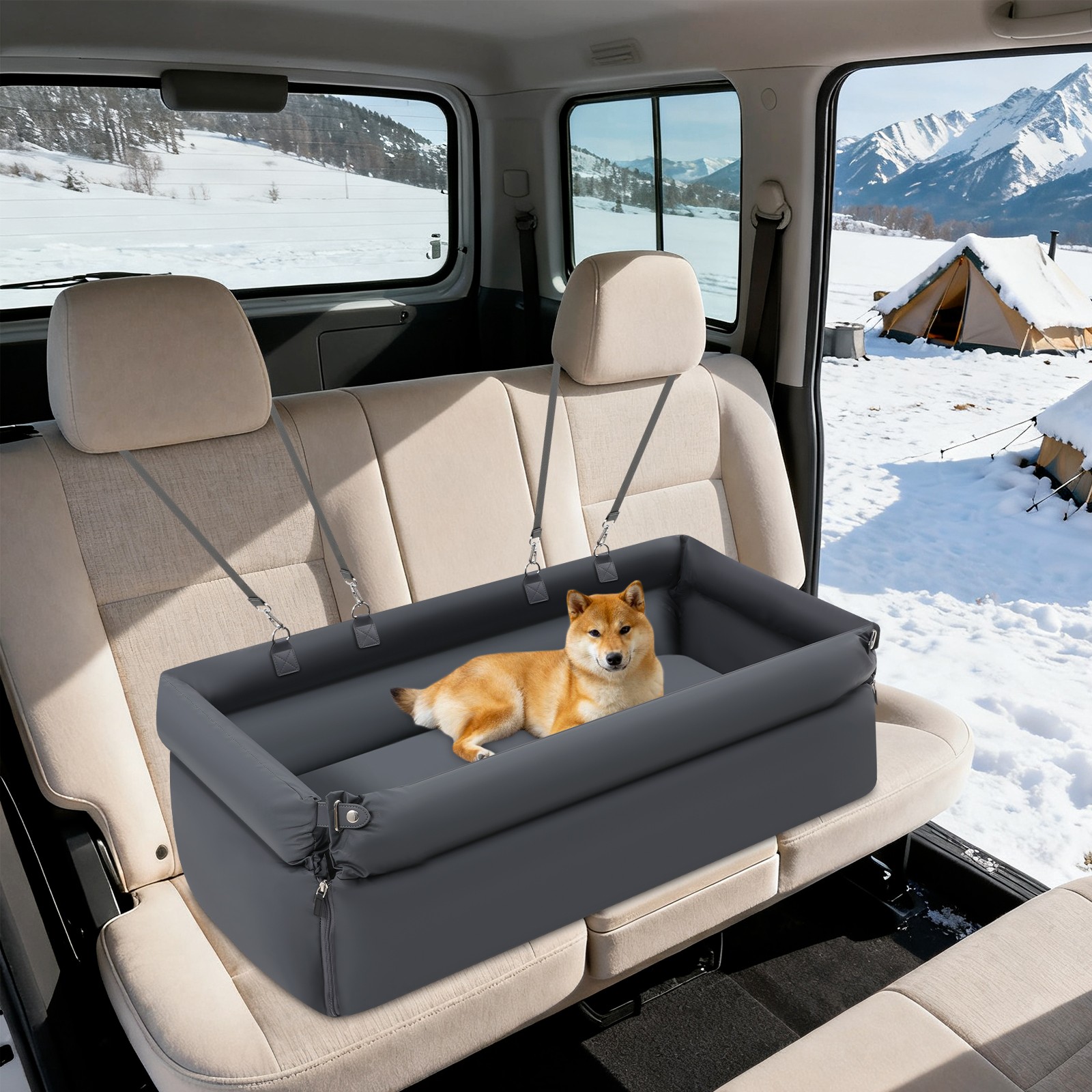 Removable and Washable Car Pet Bed With Cushion, For Small And Medium-sized Pets - Thumbnail 13