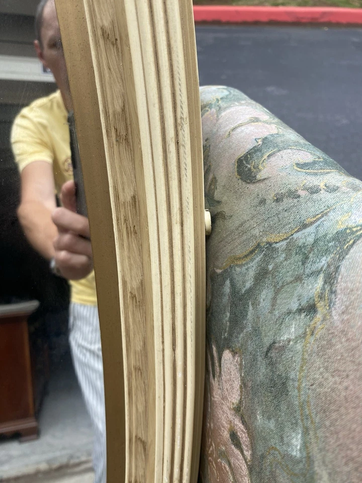 Винтажное овальное настенное зеркало с деревянной рамой - стиль французского кантри / Луи-Филиппа - Изображение 2 из 4