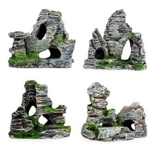 Aquarium Mountain Ornament Rockery Fish Tank Decor House Viewing Stone Cave