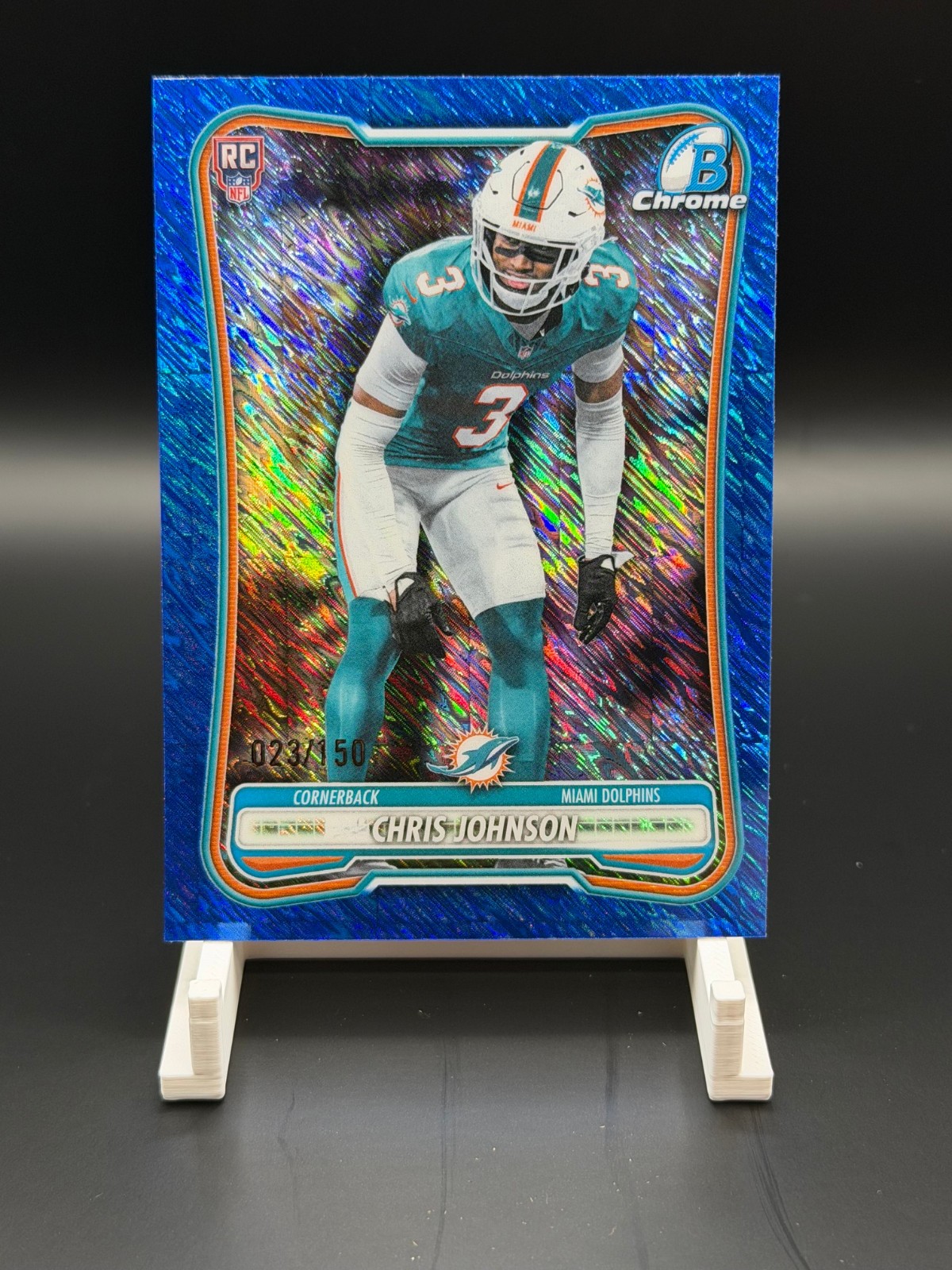 2026 Bowman Chris Johnson RC Blue Shimmer /150 BCV-152 Dolphins