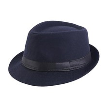 Unisex Trilby Fedora-Hat Short Brim Panama Manhattan Hat with Band Vintage
