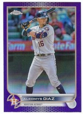 2022 Topps Chrome Update ALEDMYS DIAZ Insert PURPLE REFRACTOR Parallel Card