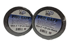 Lot of 2 Pro Tapes Pro Gaffer Tape Black 2" x 55 yds. Made In USA