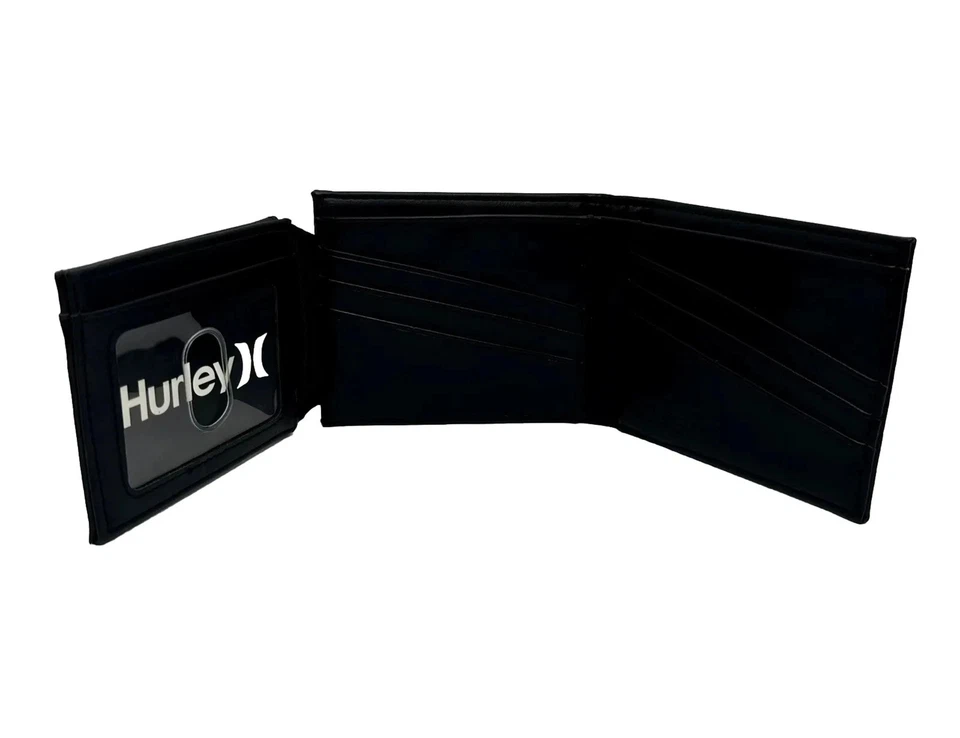 Cartera Hurley para hombre plegable con estuche metálico negro Foto 3 de 4