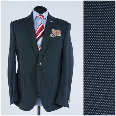 Mens Jersey Sport Coat 42R US Size BUGATTI Blue Cotton Blazer Summer Jacket