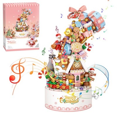 Falls Building Blocks Rotating Music Box Set,Candy Flower Bonsai Botanical Co...