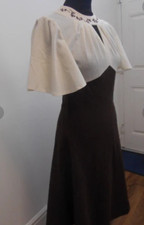 Vintage brown and white dress