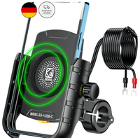 Brcovan Motorrad Handyhalterung M9S Mit Qi 15W Kabellosem LadegeräT Schwarz