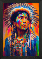native american art Framed Wall Art Poster Canvas Print Picture