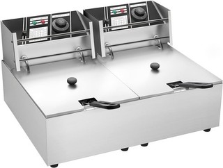 Deep Fryer 12L Commercial 2 Baskets 5000W Stainless Steel with Lids AUCTION