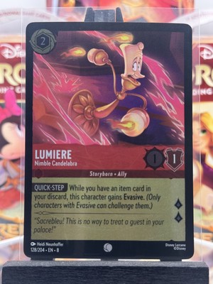 Disney Lorcana TCG Lumiere Nimble Candlelablra 128/204 Reign of Jafar Cold Foil!