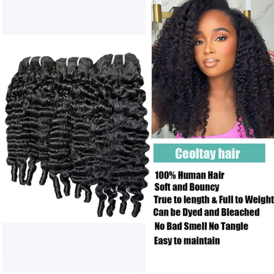 Burmese Curly Human Hair Extensions 4 Bundles 12 Inch Water Wave Amazon.com : 4 Bundles Burmese Curly Bundles Human Hair 12  main image 3