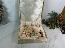 Old World Christmas Set of 6 Blown Glass Wedding Ornaments in Keepsake Satin Box