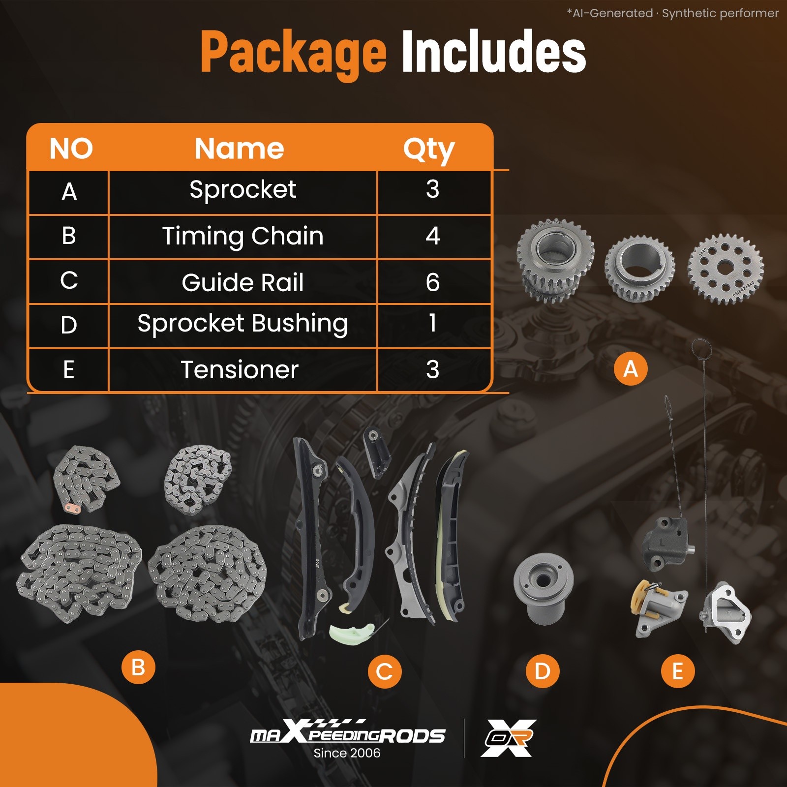Maserati Quattroporte S Q4 2017-2023 Timing chains Set P/N 323476