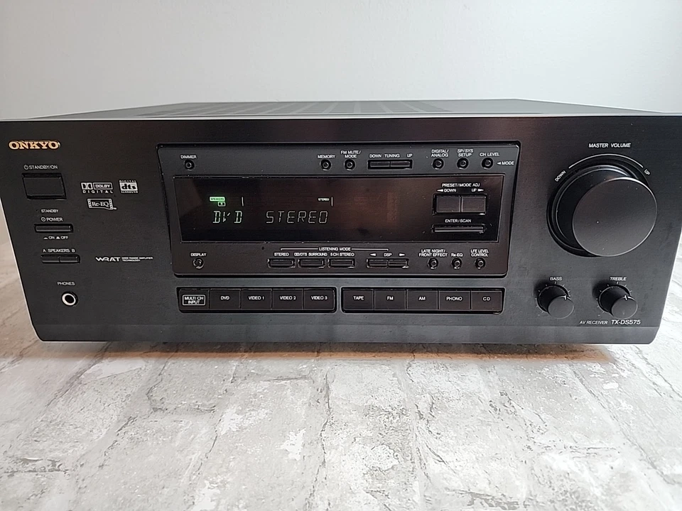 Onkyo TX-DS575 5.1 Channel Home Theater A/V Receiver No Remote Powers On *Read* - Image 4 of 4