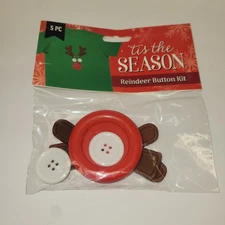 Tis The Season 5 Pc Reindeer Button Kit