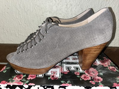 #ad jeffrey campbell ROOSEVELT Grey Embossed Nubuck Women Heels US9.5 $39.47
