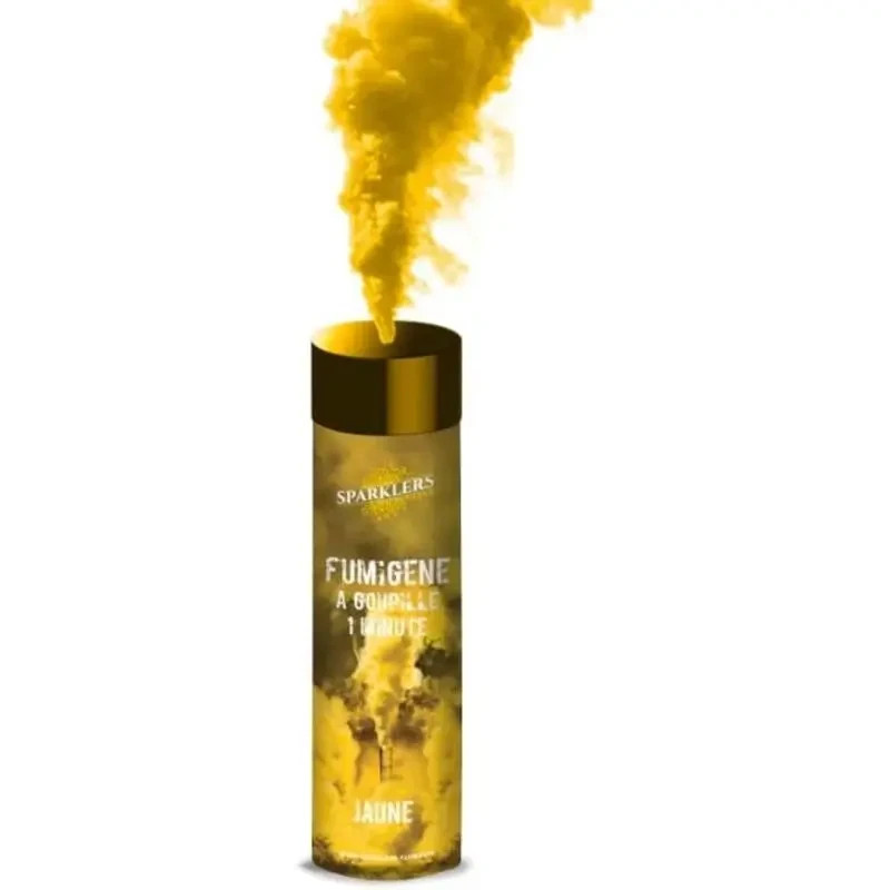Fumigène à mains jaune 1 minute lot de 3 pour signalisation et événements