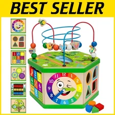 Stimulating Wooden Activity Cube, Ages 12-18