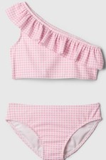 NWT Gap Girls Swimsuit Swim Bikini two-piece Pink Plaid  gingham  XXL 14-16