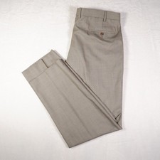 NWT Chaps Men's Dress Pants 40x32 Brown Glen Plaid Flat Front