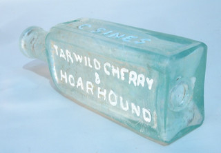 SINES TAR WILD CHERRY HOARHOUND PHILA PA PONTILED MEDICINE BOTTLE