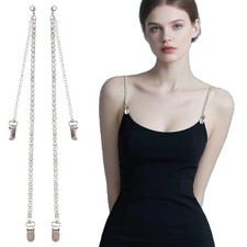 JINGSHIYUAN 2 pairs of Rhinestone shoulder Standard, Black and Transparent