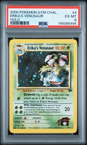 2000 POKEMON GYM CHALLENGE HOLO #4 ERIKA'S VENUSAUR PSA 6
