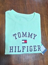 Tommy Hilfiger Boy's Short Sleeve Crew Neck T-Shirt Mint Green Size L 14/16