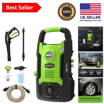 #ad 1600 PSI Certified Pressure Washer with Soap Applicator amp; 35 FT Cord $163.96