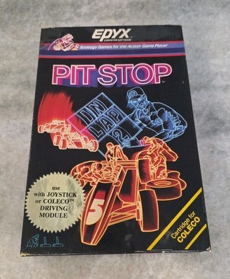 VINTAGE ORIGINAL Epyx Pit Stop Atari Complete in box VHTF RARE 