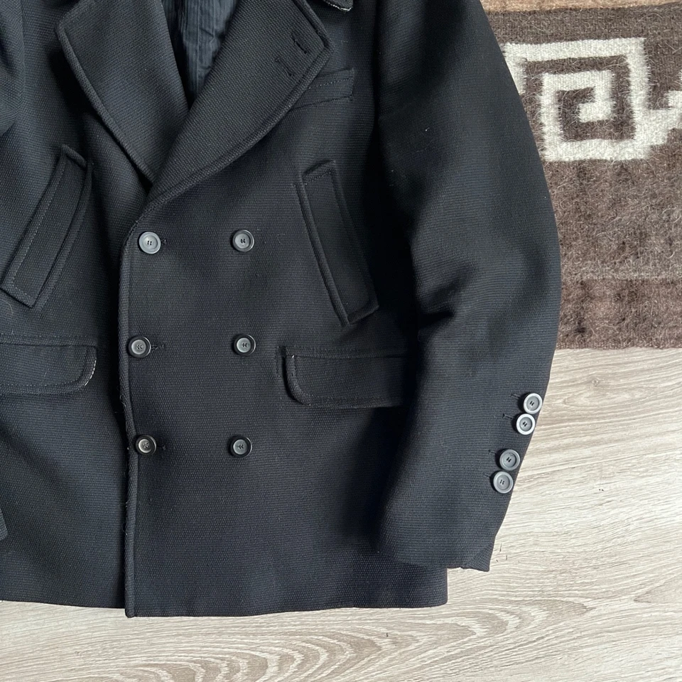 Emporio Armani зеленый линия мужской черный шерсти двубортный Peacoat куртка размер M - Изображение 4 из 4